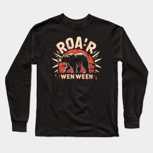 Vintage Savage Bear Roar O Ween Long Sleeve T-Shirt